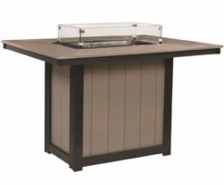 Berlin Gardens Resin 4 Seat Mayhew Sling Chair Counter Height Fire Table Set