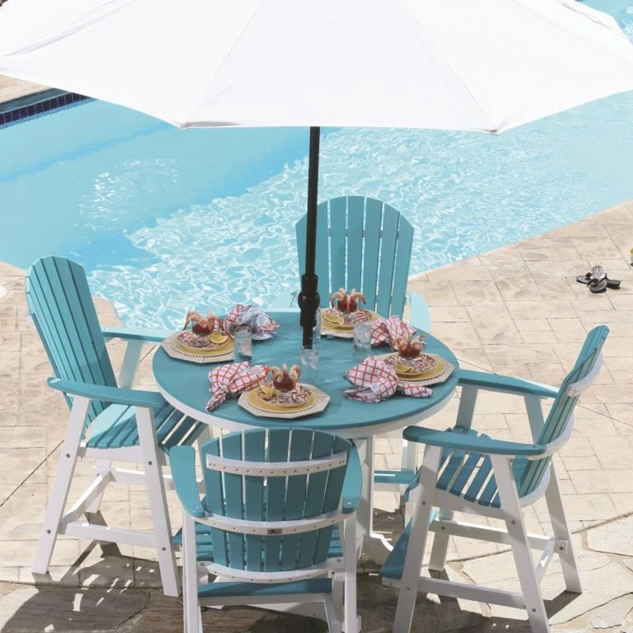 Berlin Gardens Resin Comfo-Back 4 Seat Bar Height Dining Set 2 Berlin Gardens Resin Comfo-Back 4 Seat Bar Height Dining Set - Image 2