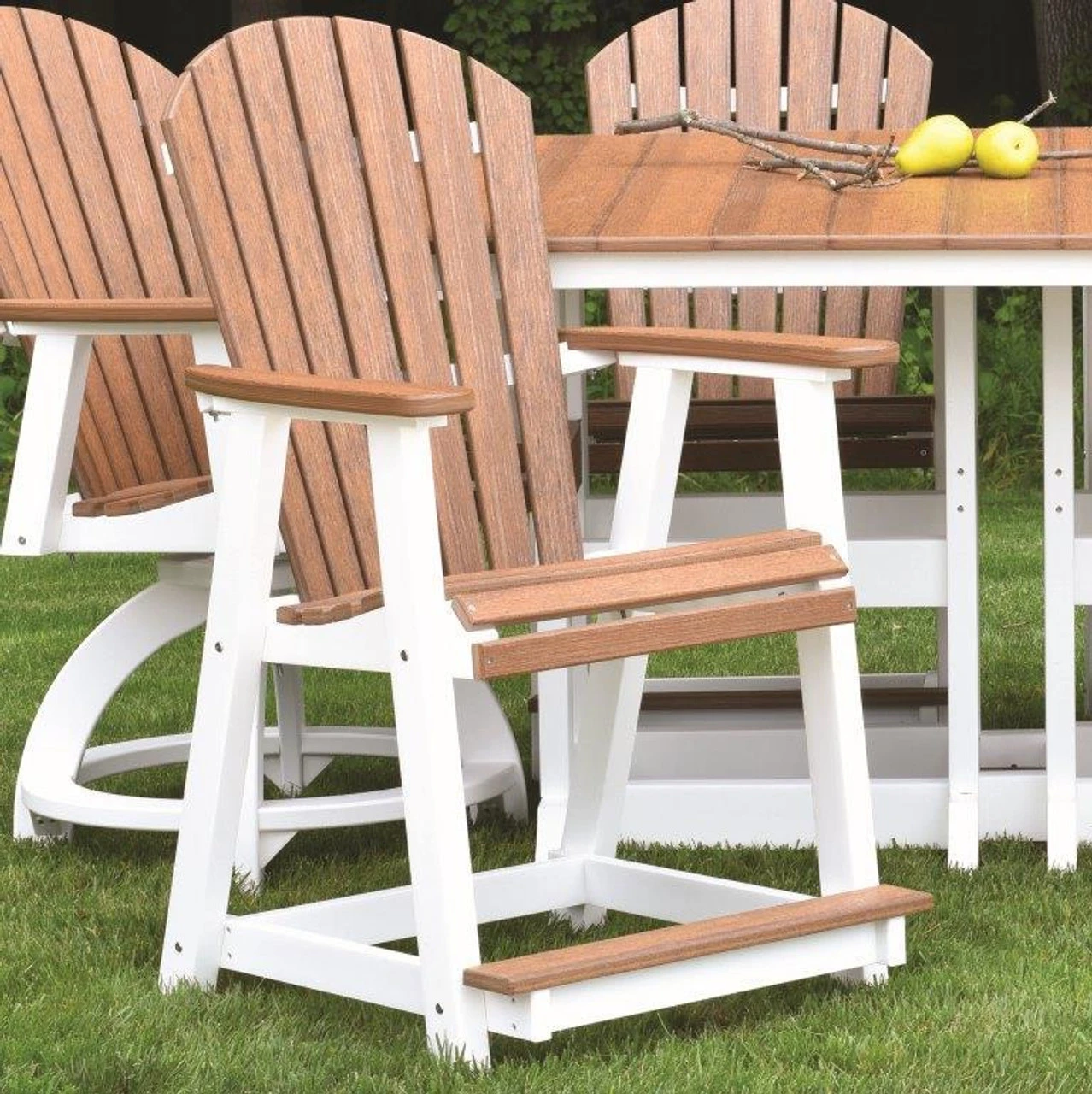 Berlin Gardens Resin Comfo-Back 6 Seat Counter Height Set With Bench 2 Berlin Gardens Resin Comfo-Back 6 Seat Counter Height Set With Bench - Image 2