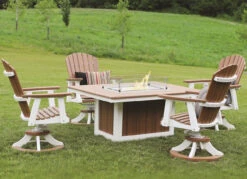 Berlin Gardens Resin Fire Pit Swivel Rocker Set