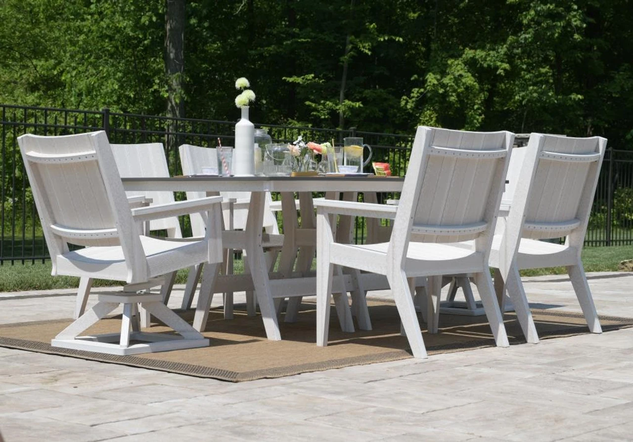 Berlin Gardens Resin Mayhew 44 In X 72 In Rectangular 6 Seat Hammered Chat Dining Set 4 Berlin Gardens Resin Mayhew 44 In X 72 In Rectangular 6 Seat Hammered Chat Dining Set - Image 4
