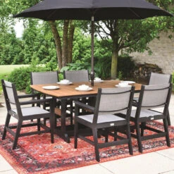 Berlin Gardens Resin Mayhew 6 Seat Rectangular Table Dining Set