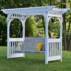 Berlin Gardens Vinyl Swing Arbor Only -Patio Furniture Store berlin gardens vinyl swing arbor white 24 54706.1646966405