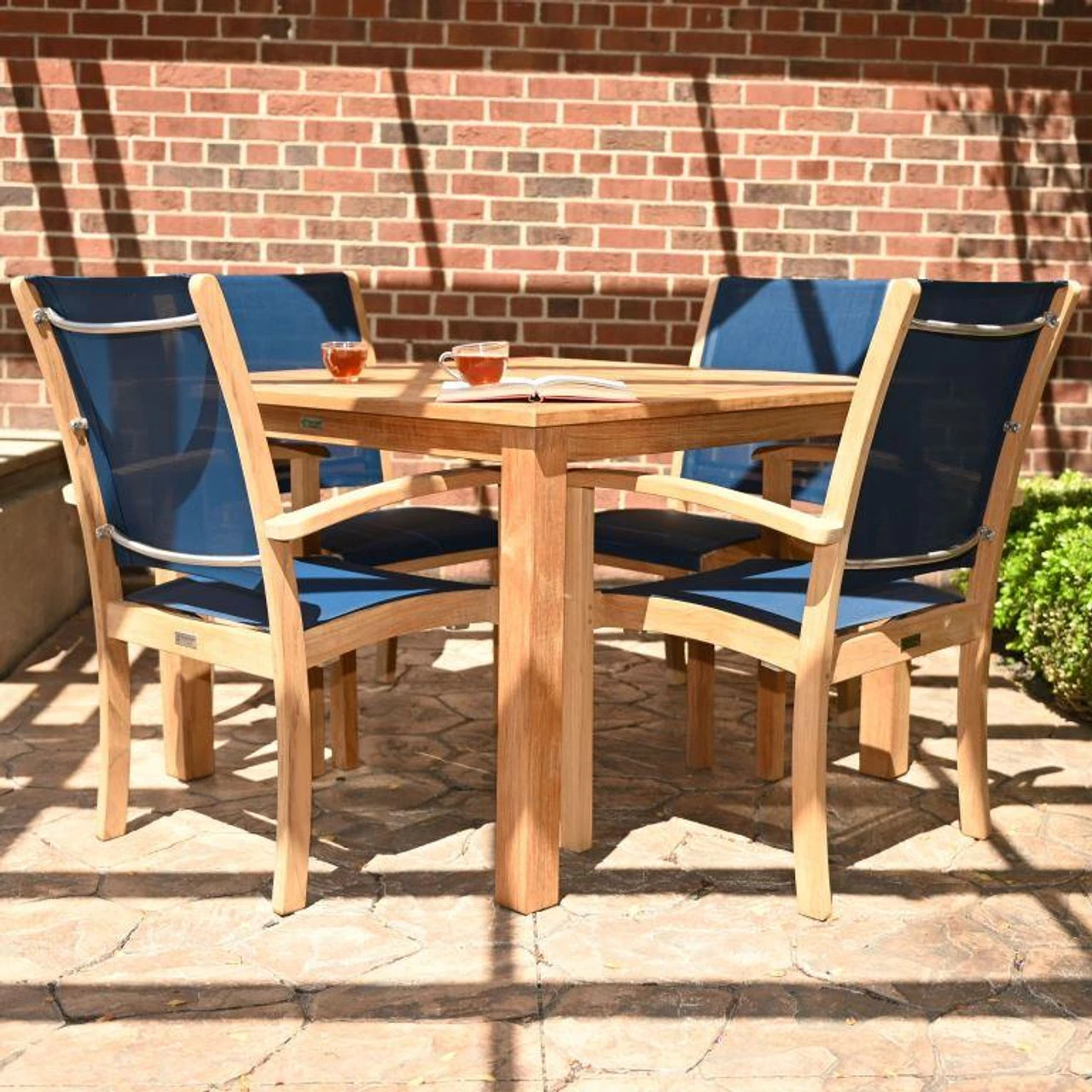 Three Birds 42" Square Newport Table With 4 Riviera Chairs Set 2 Three Birds 42" Square Newport Table With 4 Riviera Chairs Set - Image 2