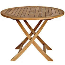 Three Birds Cambridge Teak 40" Round Folding Table