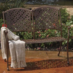 Woodard Aluminum Casa Stackable Garden Bench