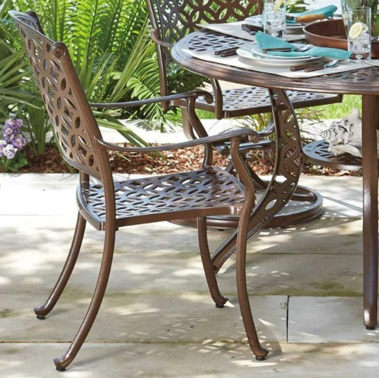 Woodard Aluminum Casa Stacking Dining Arm Chair (Set Of 2) 2 Woodard Aluminum Casa Stacking Dining Arm Chair (Set Of 2) - Image 2