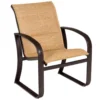 Woodard Aluminum Cayman Isle Padded Sling Dining Arm Chair