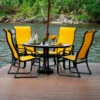 Woodard Aluminum Cayman Isle Sling High Back 4 Seat Dining Set