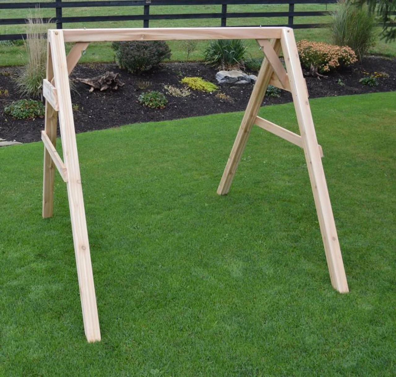 Cedar Heavy Duty A-Frame Swing Stand With Hanging Hardware 2 Cedar Heavy Duty A-Frame Swing Stand With Hanging Hardware - Image 2