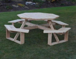 Cedar 54" Octagon Walk-in Picnic Table 5 Cedar 54" Octagon Walk-in Picnic Table -Patio Furniture Store cedar octagon walk in picnic table 24 15263.1646961554