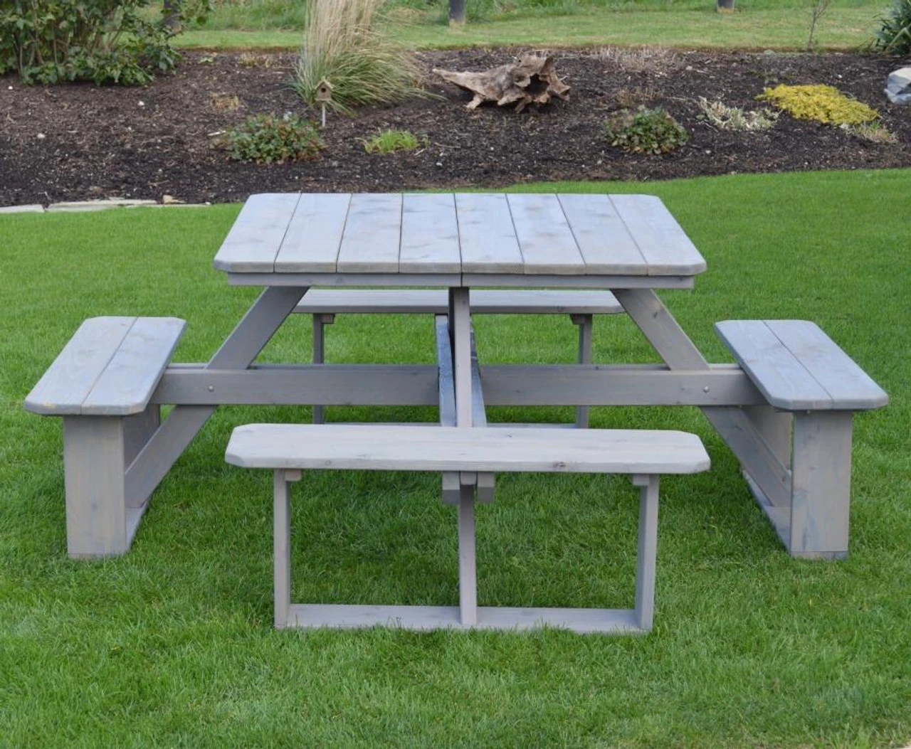 Cedar 44" Square Walk-in Picnic Table 3 Cedar 44" Square Walk-in Picnic Table - Image 3