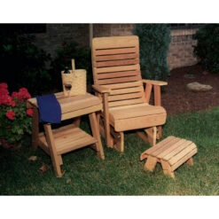Cedar Twin Ponds Rocking Glider Chair Set