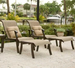 Woodard Cortland Sling Adjustable Lounge Chair & Ottoman Set