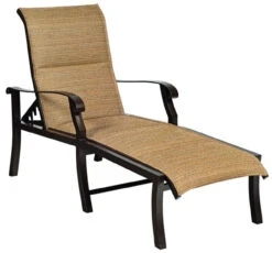 Woodard Cortland Padded Sling Adjustable Chaise Lounge Chair