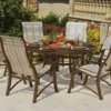 Woodard Aluminum Cortland Sling 6 Seat Dining Set