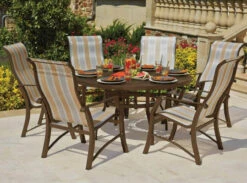 Woodard Aluminum Cortland Sling 6 Seat Dining Set