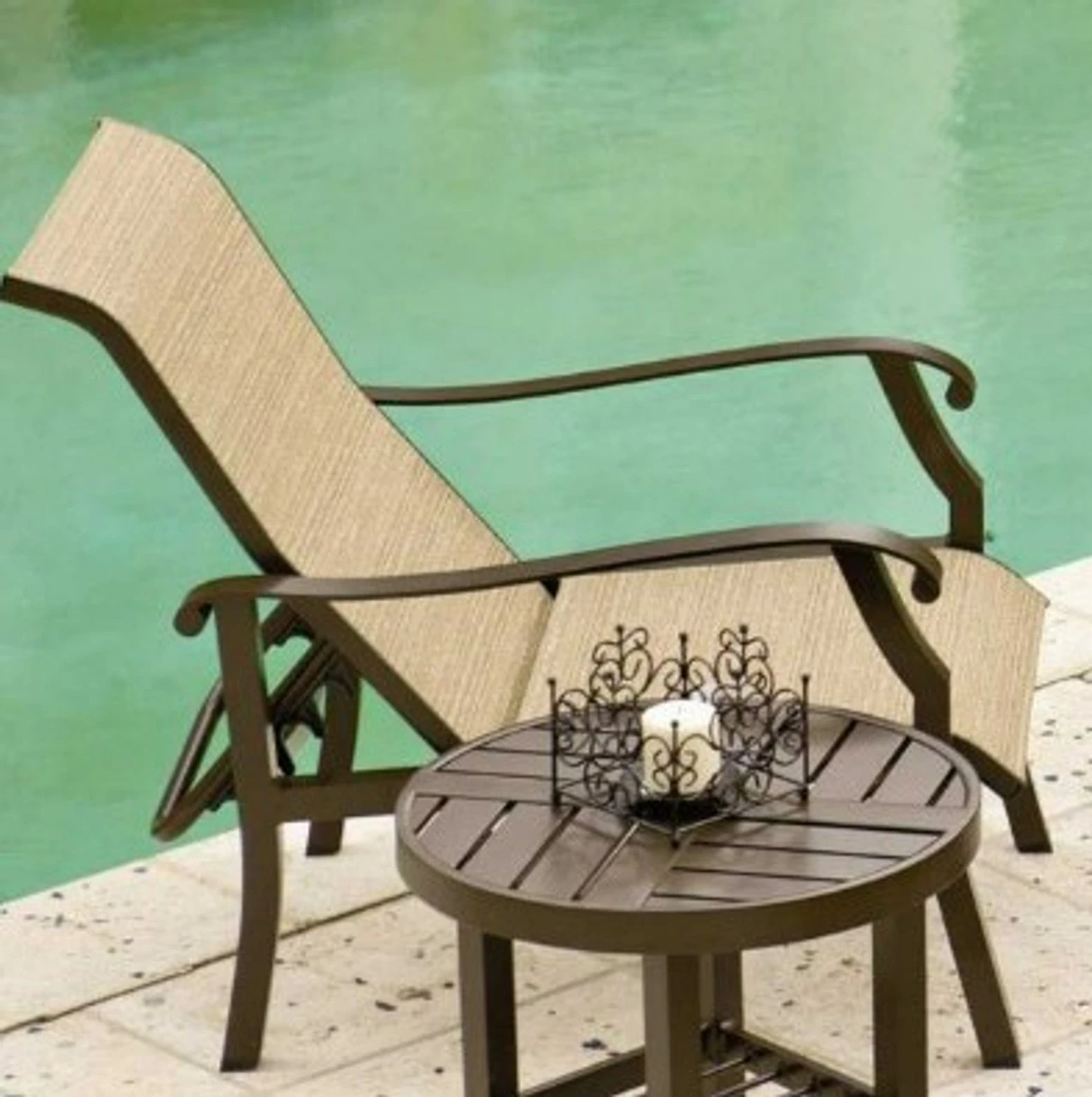 Woodard Cortland Sling Adjustable Lounge Chair 1 Woodard Cortland Sling Adjustable Lounge Chair