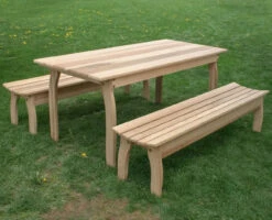 Family Dining Set With Backless Benches - Cedar