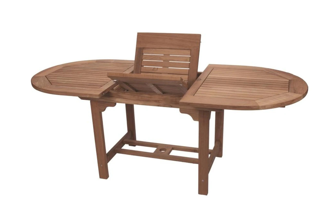 Royal Teak Family 60" - 78" Oval Expansion Teak Table & 4 Estate Chairs 8 Royal Teak Family 60" - 78" Oval Expansion Teak Table & 4 Estate Chairs - Image 8
