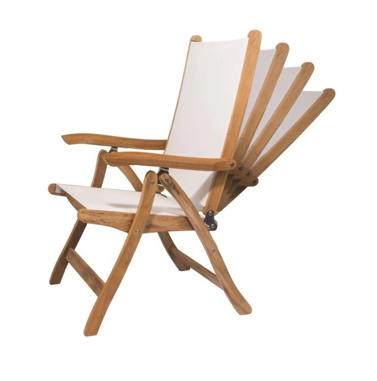 Royal Teak Gala 84" - 102" - 120" Expansion Table With 8 Florida Sling Chairs 2 Royal Teak Gala 84" - 102" - 120" Expansion Table With 8 Florida Sling Chairs - Image 2