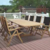 Royal Teak Gala 84" - 102" - 120" Expansion Table With 8 Florida Sling Chairs
