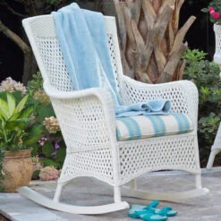 Lloyd Flanders Vinyl Wicker Grand Traverse Porch Rocker -Patio Furniture Store grand traverse rocker on location 31868.1675805593