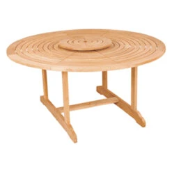 HiTeak 59" Royal Round Table With Lazy Susan