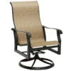 Woodard Cortland Sling High Back Swivel Rocking Dining Arm Chair
