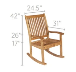 Royal Teak Highback Rocking Chair - Available To Ship In Late July