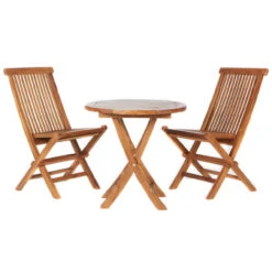 Rustic Java Teak 3 Piece Bistro Set