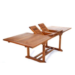 Rustic Java Teak 5 Piece Rectangular Extension Table Dining Set