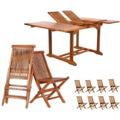 Rustic Java Teak 9 Piece Butterfly Double Extension Table Folding Chair Dining Set -Patio Furniture Store java teak 9 piece butterfly double extension table folding chair dining set 45 32495.1646941032