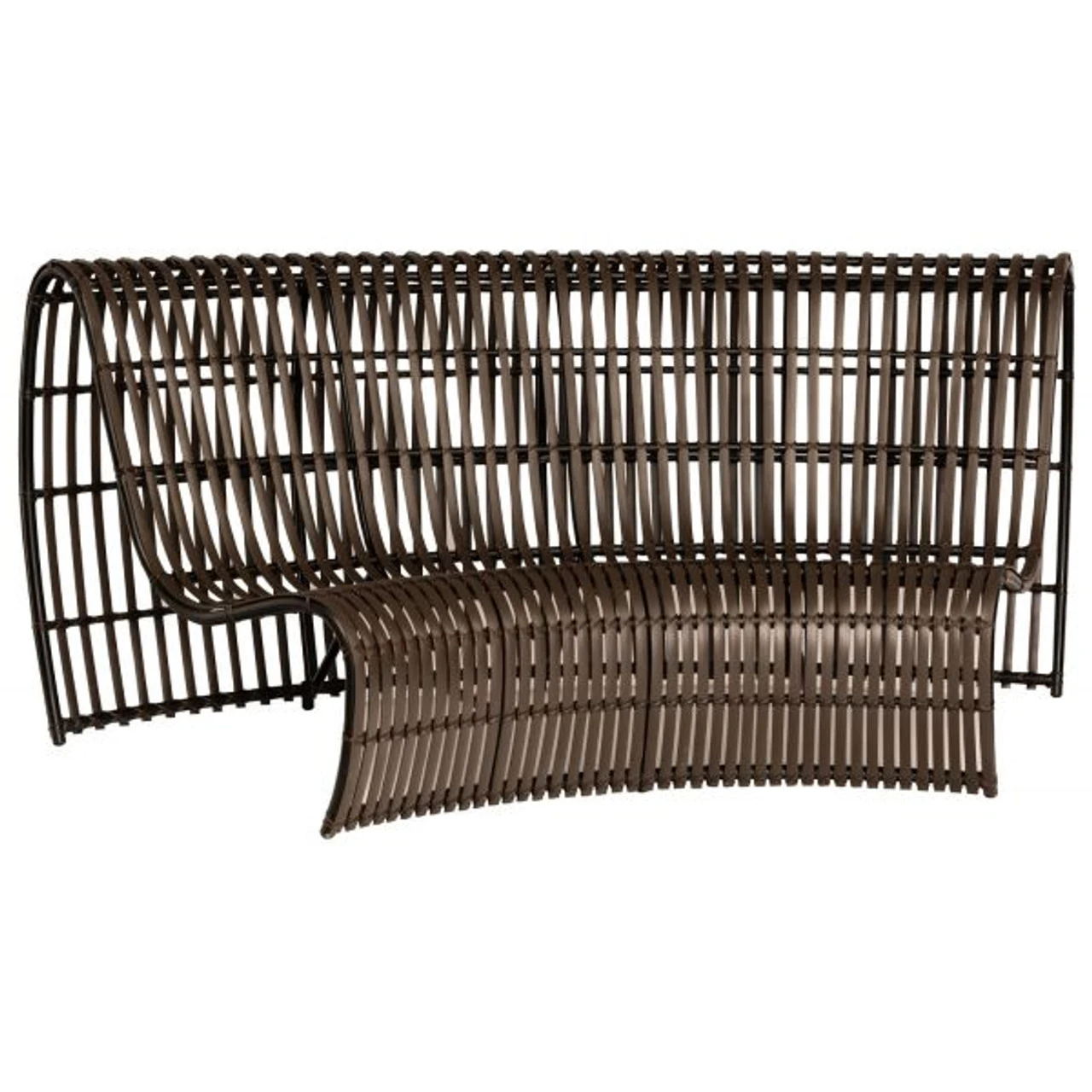 Woodard Loft Woven Wicker Curved Sofa 1 Woodard Loft Woven Wicker Curved Sofa