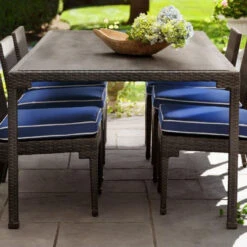 Woodard Lorenzo Wicker 96" Rectangular Dining Table By Alexa Hampton