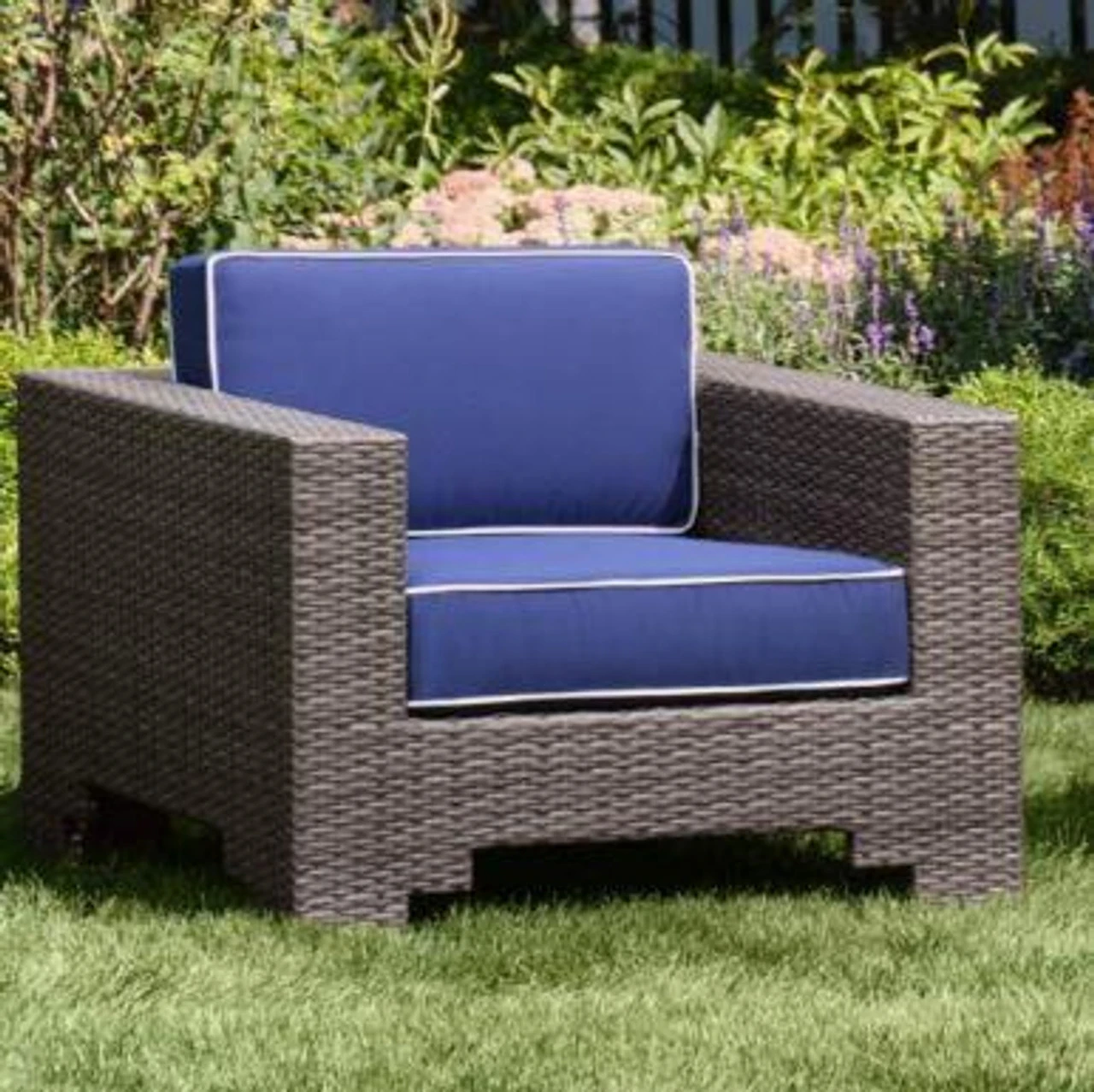 Woodard Lorenzo Wicker Lounge Chair By Alexa Hampton 2 Woodard Lorenzo Wicker Lounge Chair By Alexa Hampton - Image 2