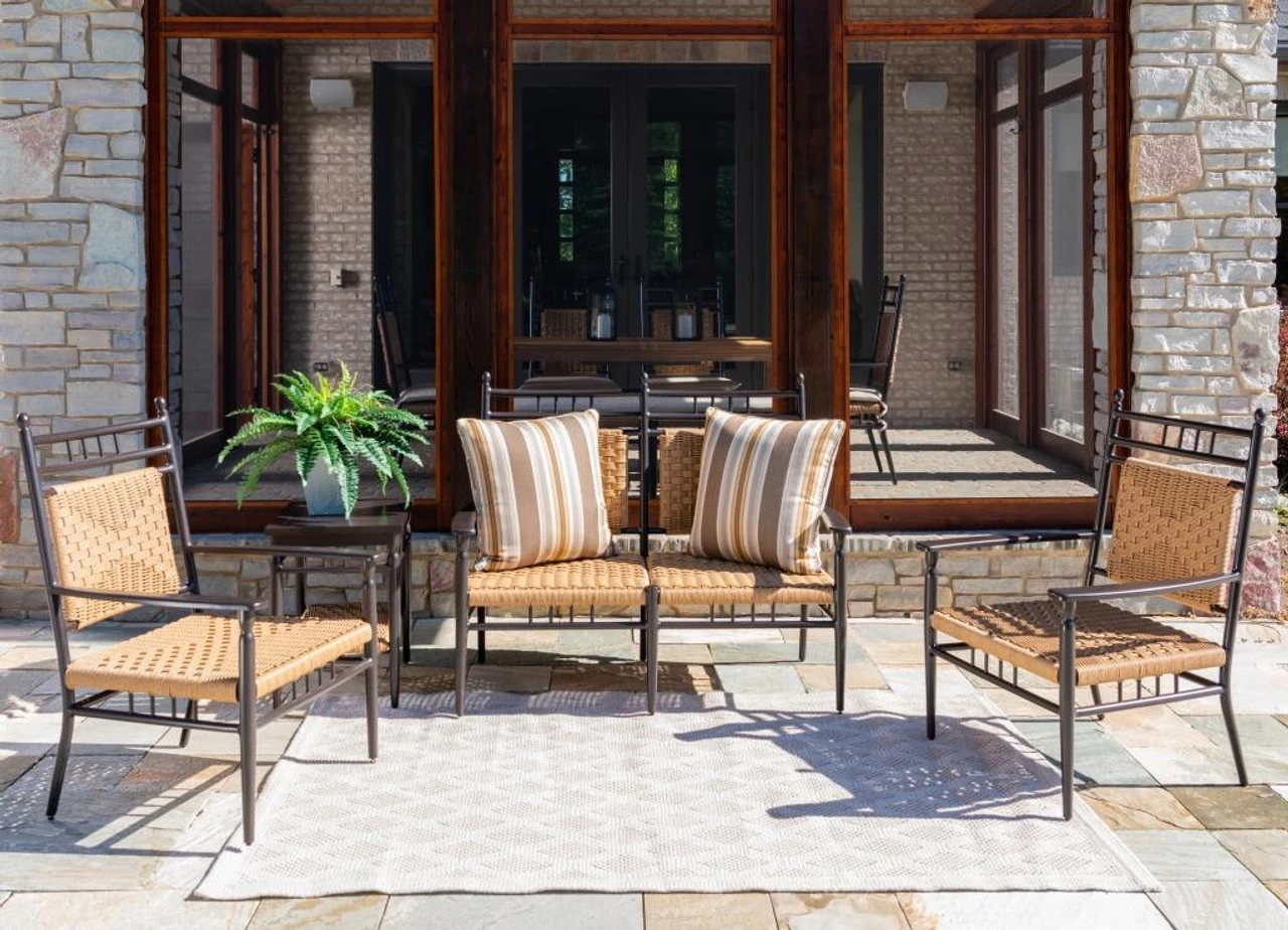 Lloyd Flanders Vinyl Wicker Low Country Woven Settee Lounge Set 8 Lloyd Flanders Vinyl Wicker Low Country Woven Settee Lounge Set - Image 8