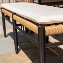 Lloyd Flanders Vinyl Wicker Low Country Woven 58" Dining Bench 11 Lloyd Flanders Vinyl Wicker Low Country Woven 58" Dining Bench -Patio Furniture Store low country dining bench side view 43941.1675281068