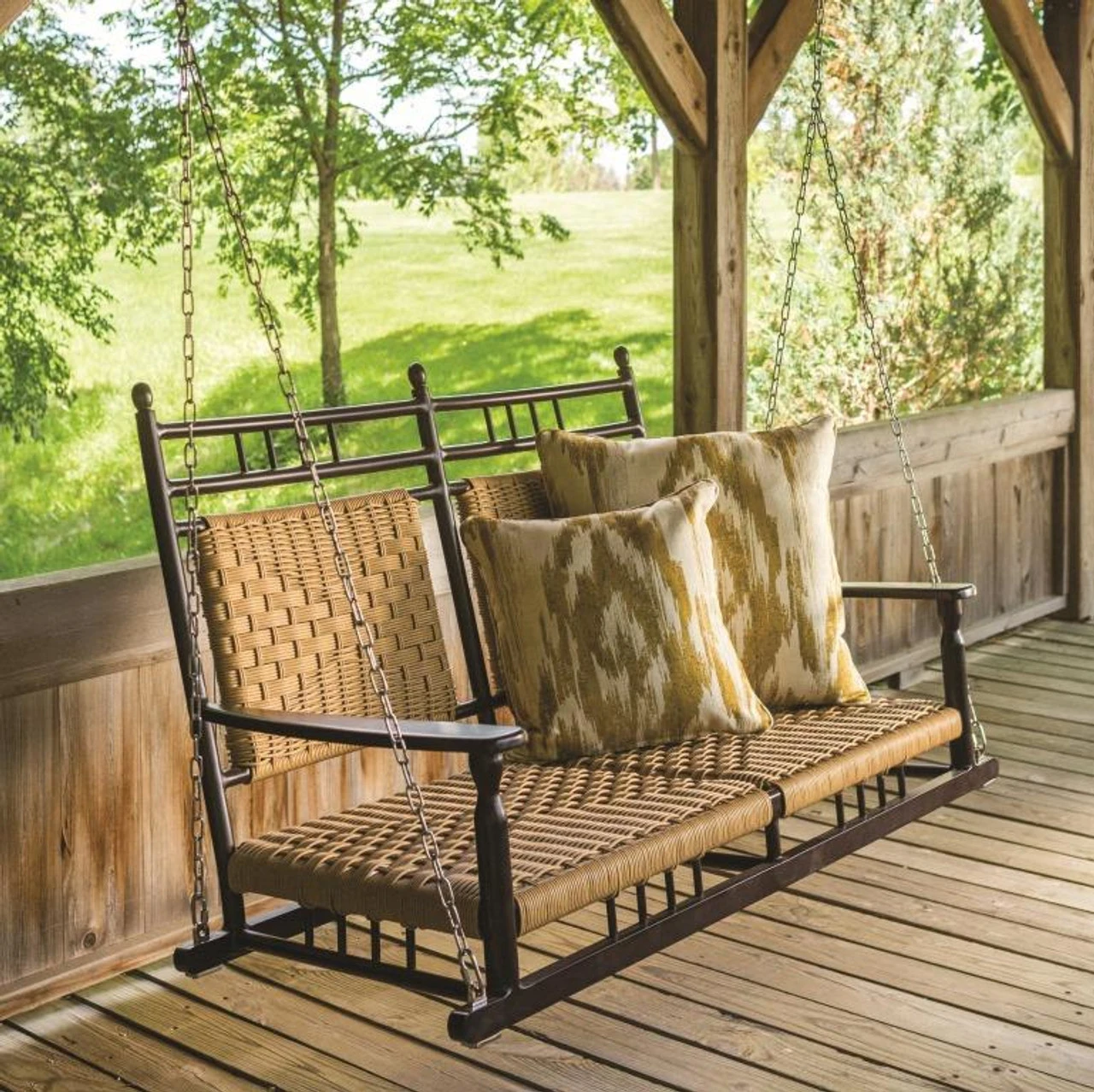 Lloyd Flanders Vinyl Wicker Low Country Woven Porch Swing 2 Lloyd Flanders Vinyl Wicker Low Country Woven Porch Swing - Image 2