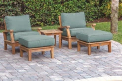 Royal Teak Miami Deep Seating Chairs And Ottoman Set With Side Table