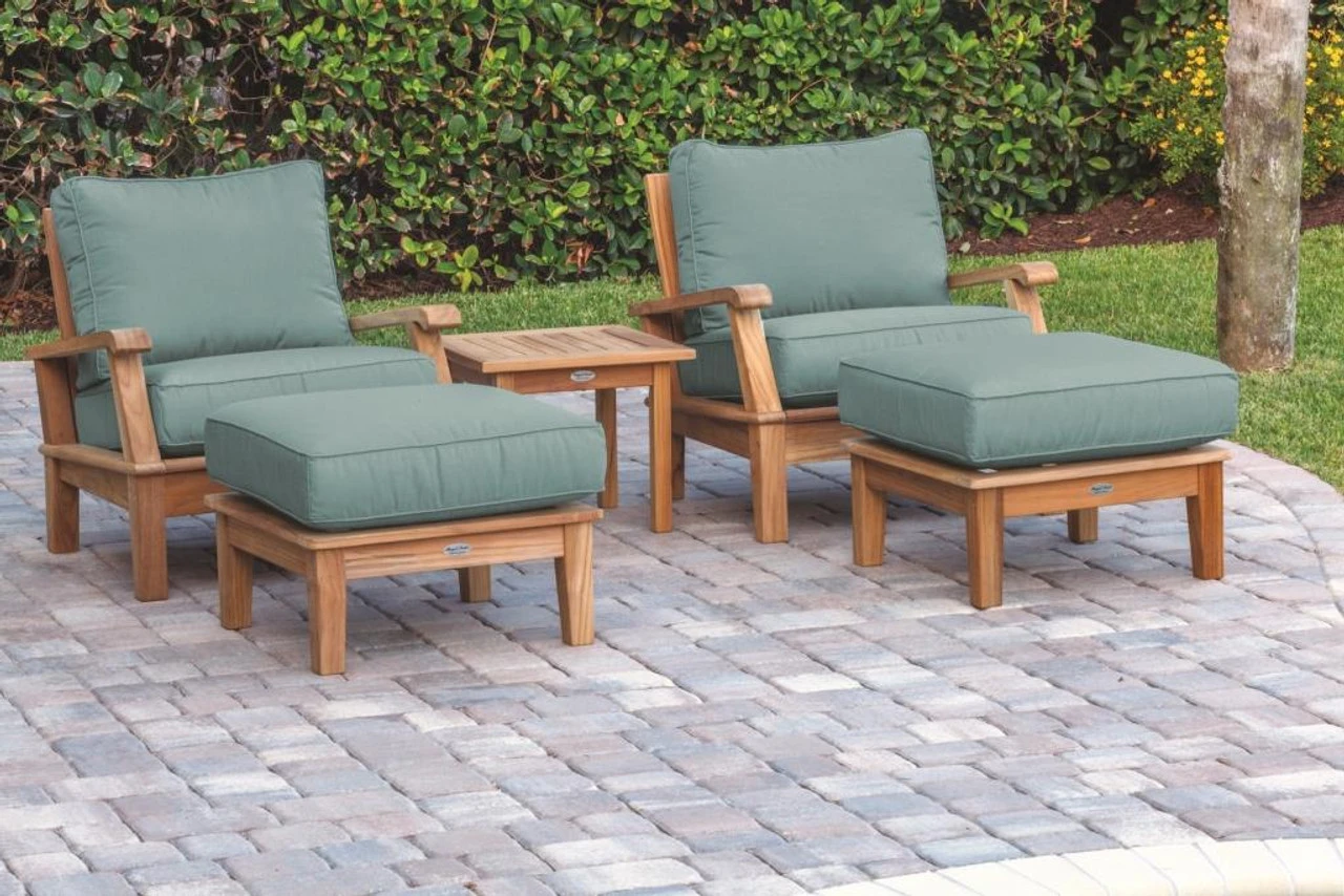 Royal Teak Miami Deep Seating Chairs And Ottoman Set With Side Table 1 Royal Teak Miami Deep Seating Chairs And Ottoman Set With Side Table