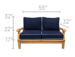 Royal Teak Miami Deep Seating Loveseat -Patio Furniture Store miami teak deep seating loveseat 83 89969.1646965810