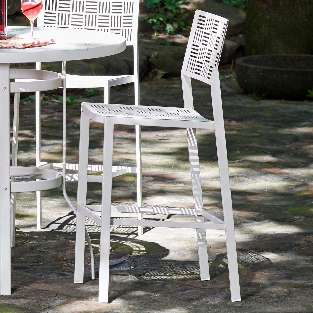 Woodard New Century Wrought Iron Bar Height Chair (Set Of 2) 2 Woodard New Century Wrought Iron Bar Height Chair (Set Of 2) - Image 2