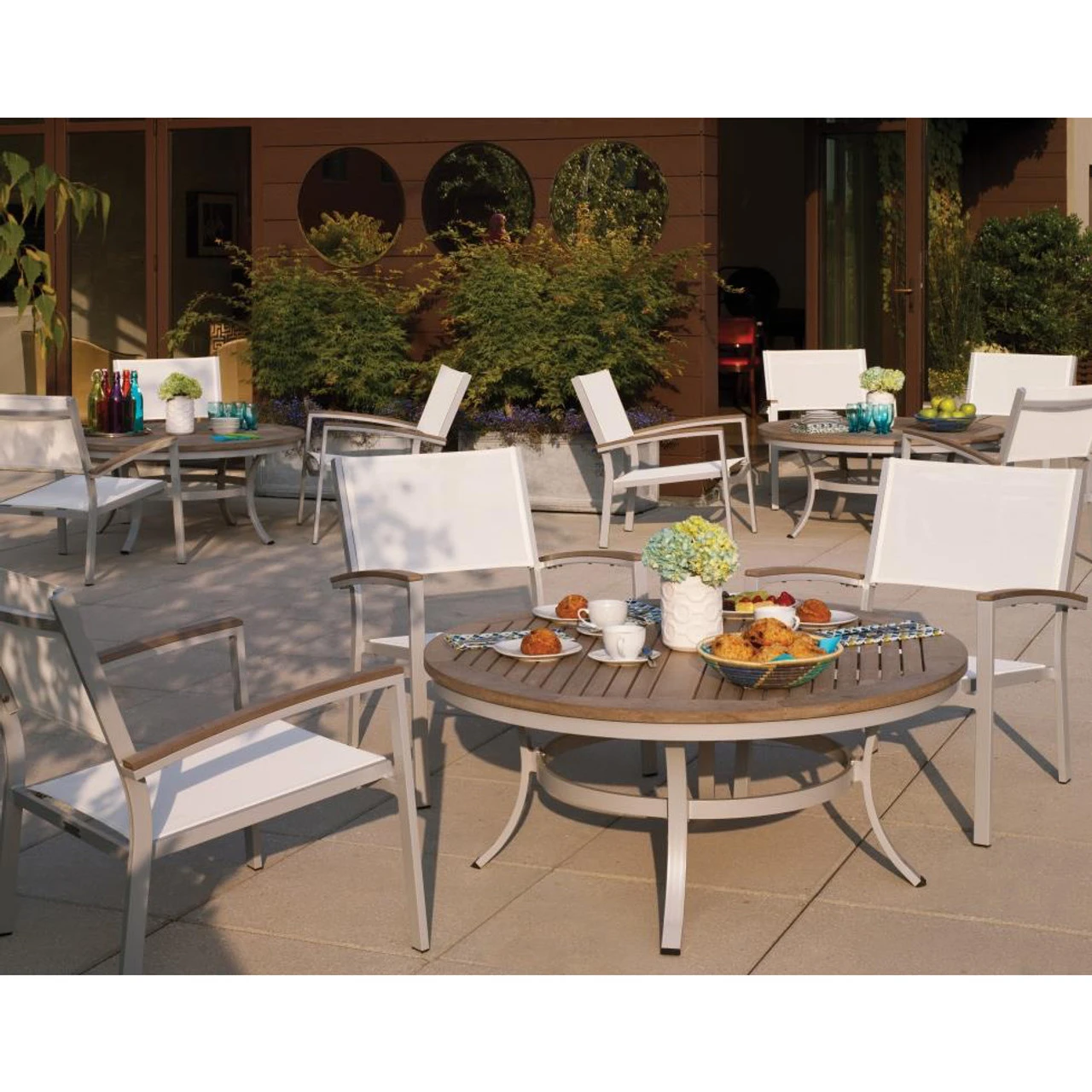 Oxford Garden 5 Pc Travira Vintage Tekwood 48" Chat Set - July 4th Sale - Good 'til The 8th! 1 Oxford Garden 5 Pc Travira Vintage Tekwood 48" Chat Set - July 4th Sale - Good 'til The 8th!