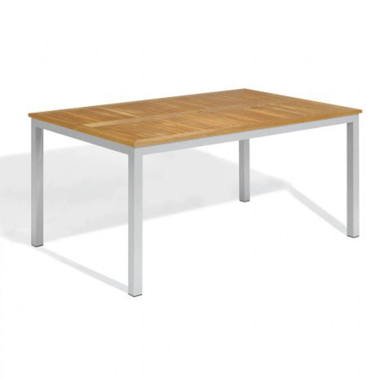 Oxford Garden 7 Pc Travira Tekwood 63" Dining Set With Sling Side Chairs