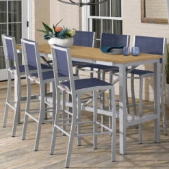 Oxford Garden Travira 72" Bar Table 7-Piece Set With Sling Chairs - July 4th Sale - Good 'til The 8th! -Patio Furniture Store oxford garden travira 72 bar table set with sling chairs 47 56655.1646937103