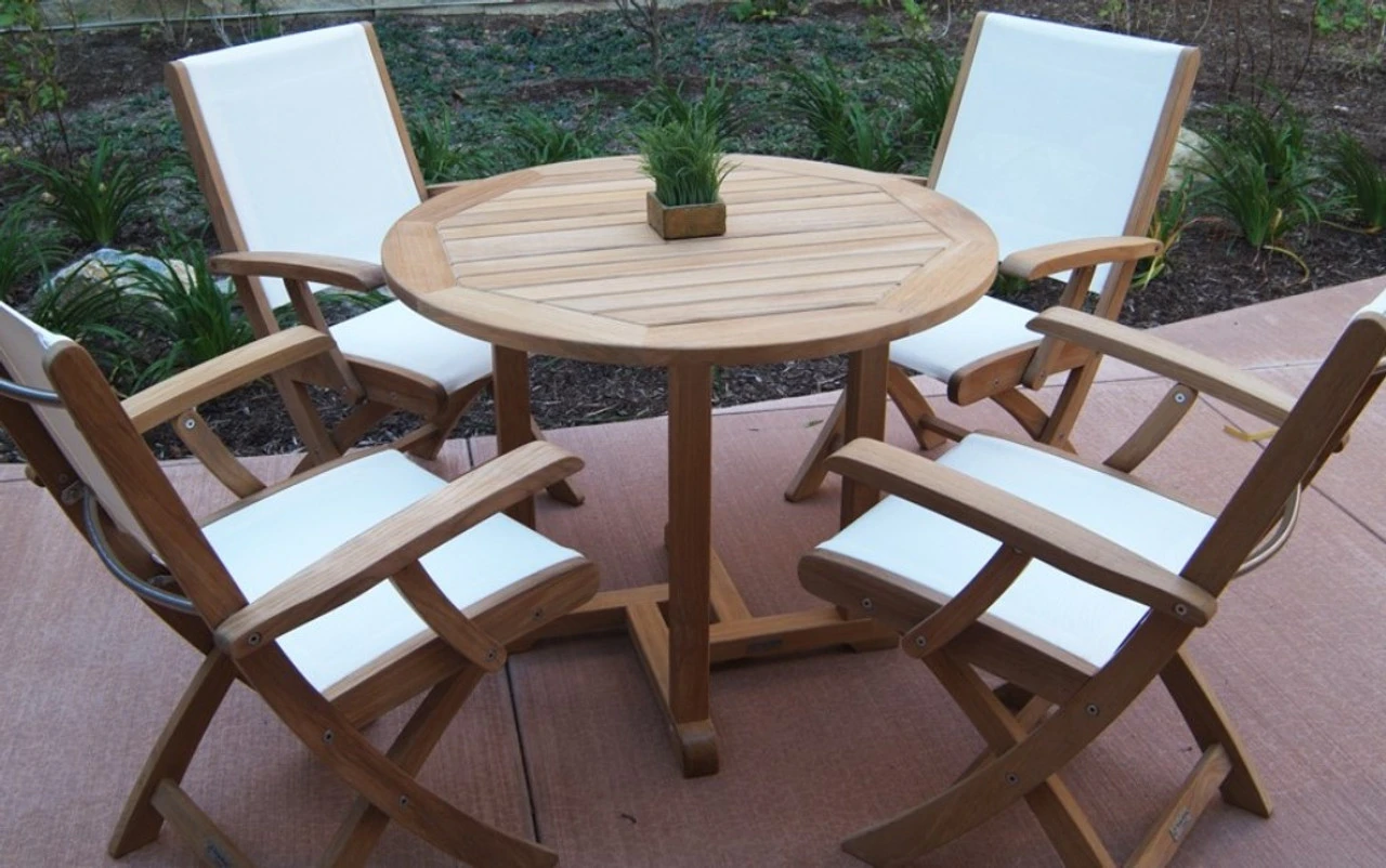 Three Birds Oxford Teak 36" Round Dining Table 3 Three Birds Oxford Teak 36" Round Dining Table - Image 3