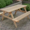 Park Style Picnic Table With Attached Benches Kit