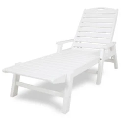 POLYWOOD® Nautical Wheeled Chaise With Arms - Stackable