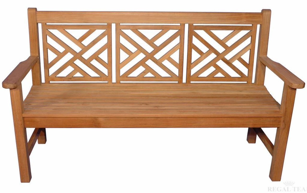Regal Teak Chippendale Garden Bench 4 Regal Teak Chippendale Garden Bench - Image 4